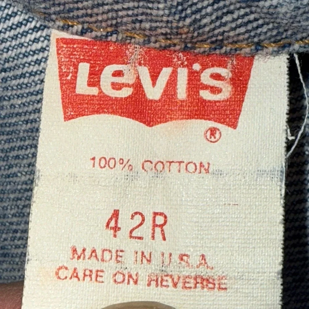 Levis Denim Jean Jacket‎ Trucker Mens Large 42R Made In USA Vintage 70506